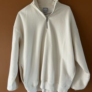 TNA Cream Quarter Zip Sweater